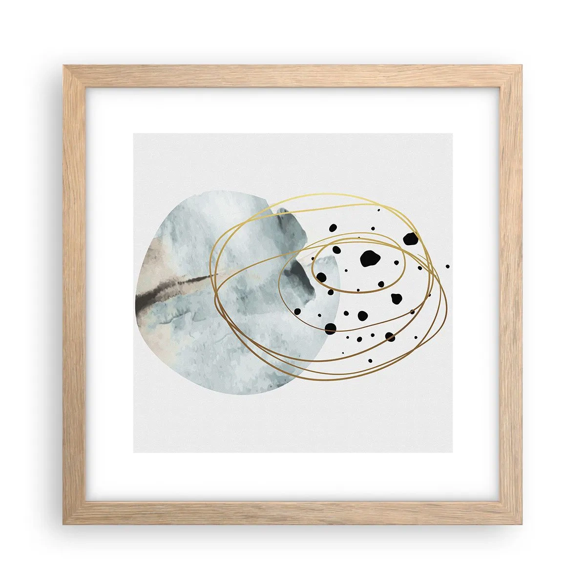 Affiche dans un chêne clair - Poster - Emmêlement de l'espace - 30x30 cm