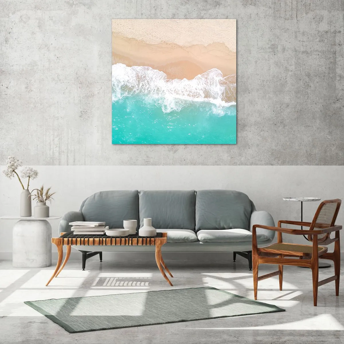 Impression sur verre - Image sur verre - Caresse de l'océan - 60x60 cm