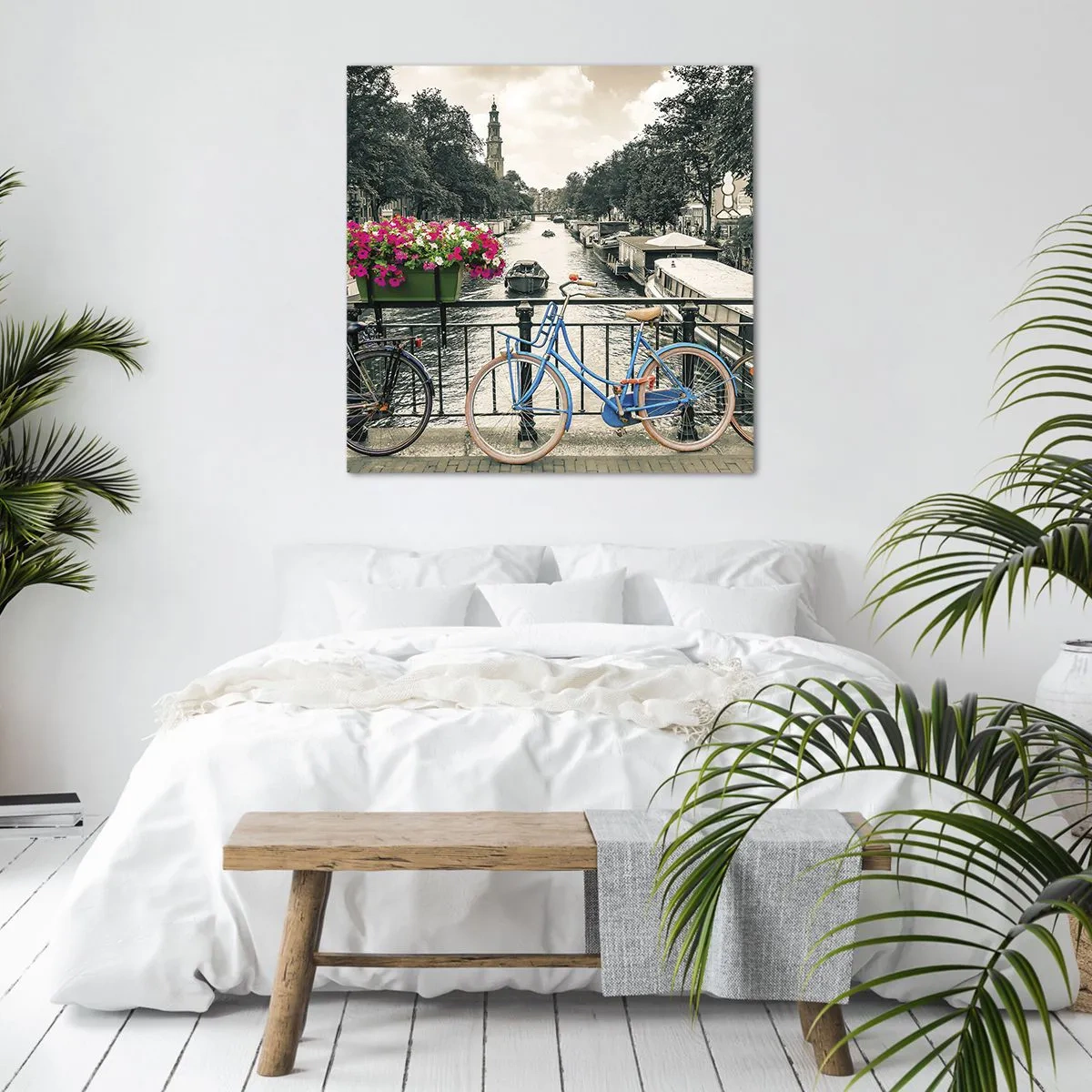 Impression sur toile - Image sur toile - Couleurs de rue d'Amsterdam - 70x70 cm