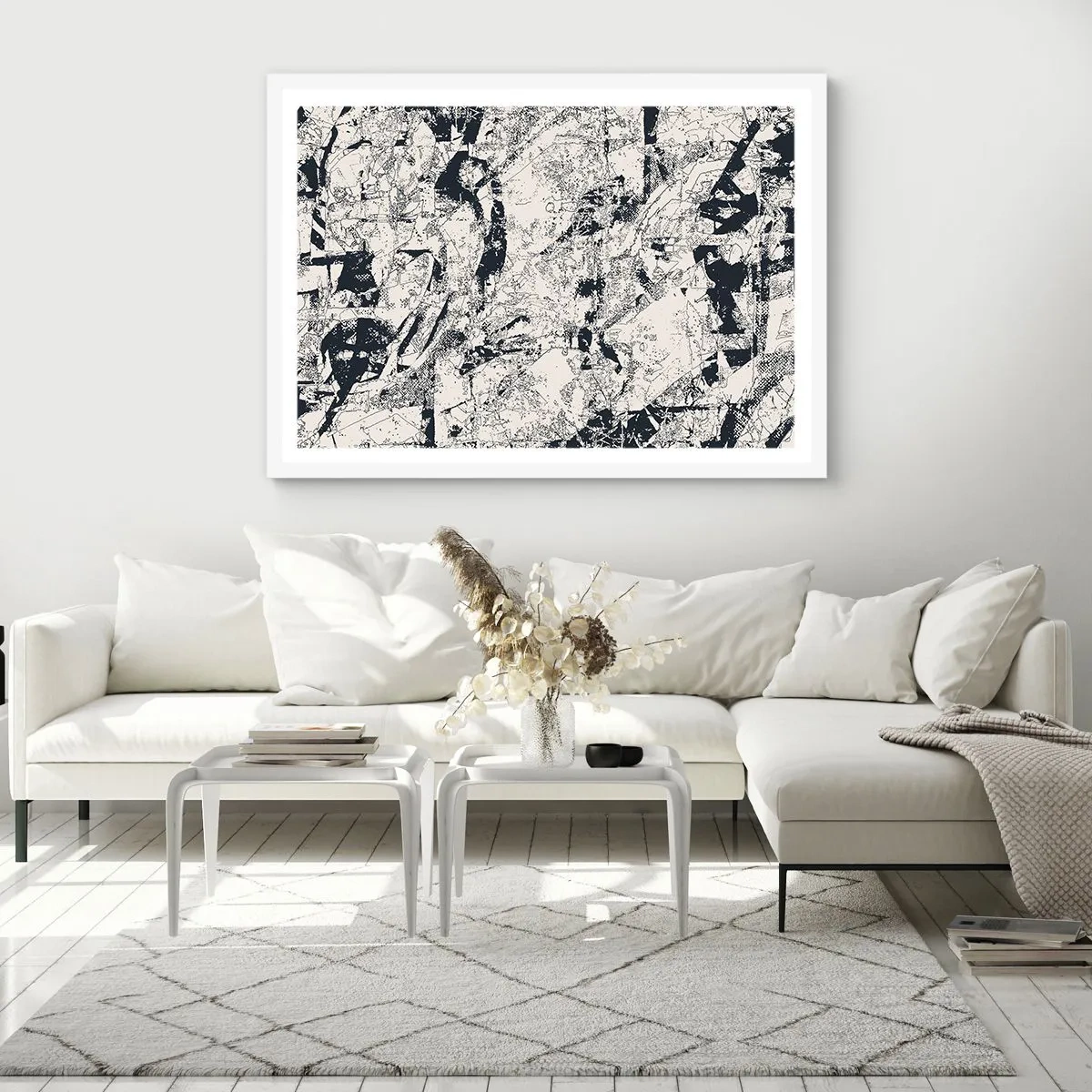 Affiche dans un cadre blanc - Poster - Interpénétration des contraires - 100x70 cm