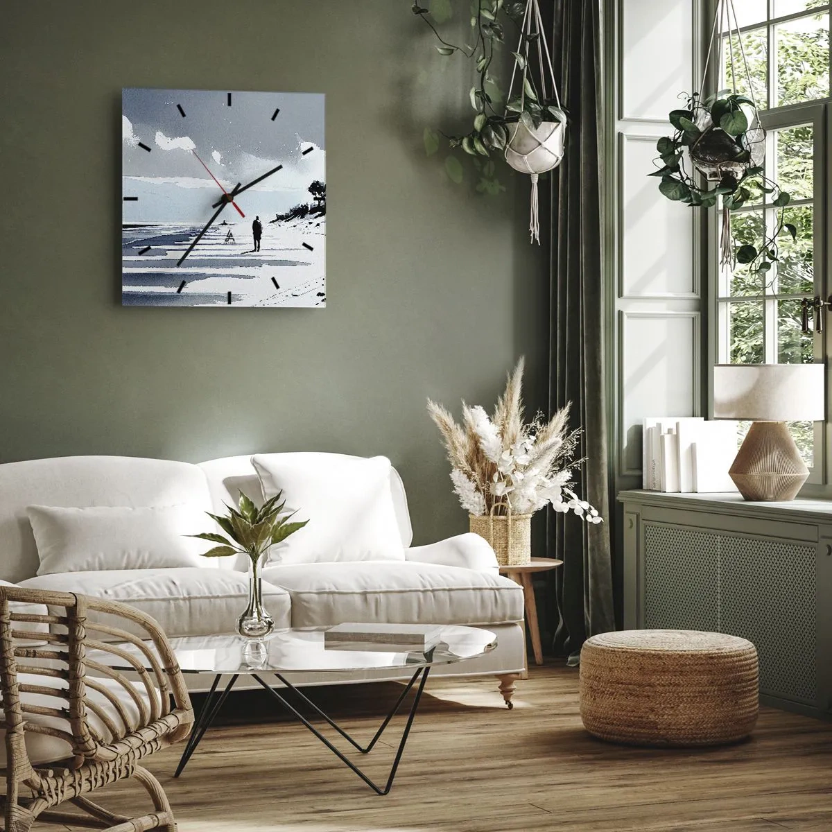 Horloge murale - Pendule murale - Seul à seul - 40x40 cm