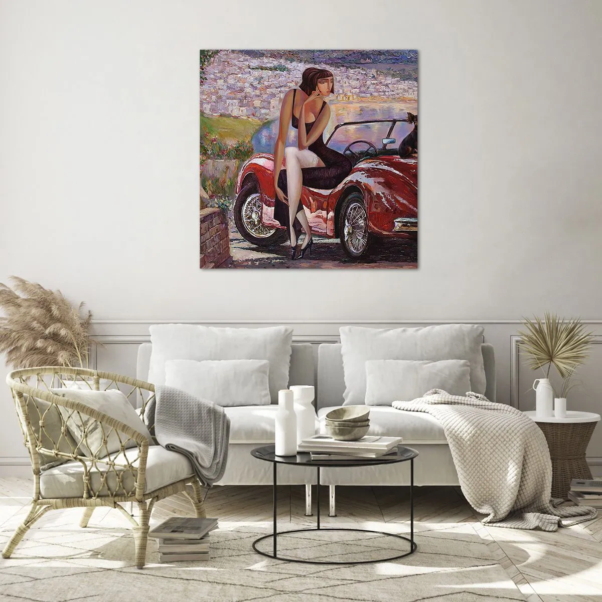 Impression sur verre - Image sur verre - L'été? Uniquement sur la Côte d'Azur - 70x70 cm