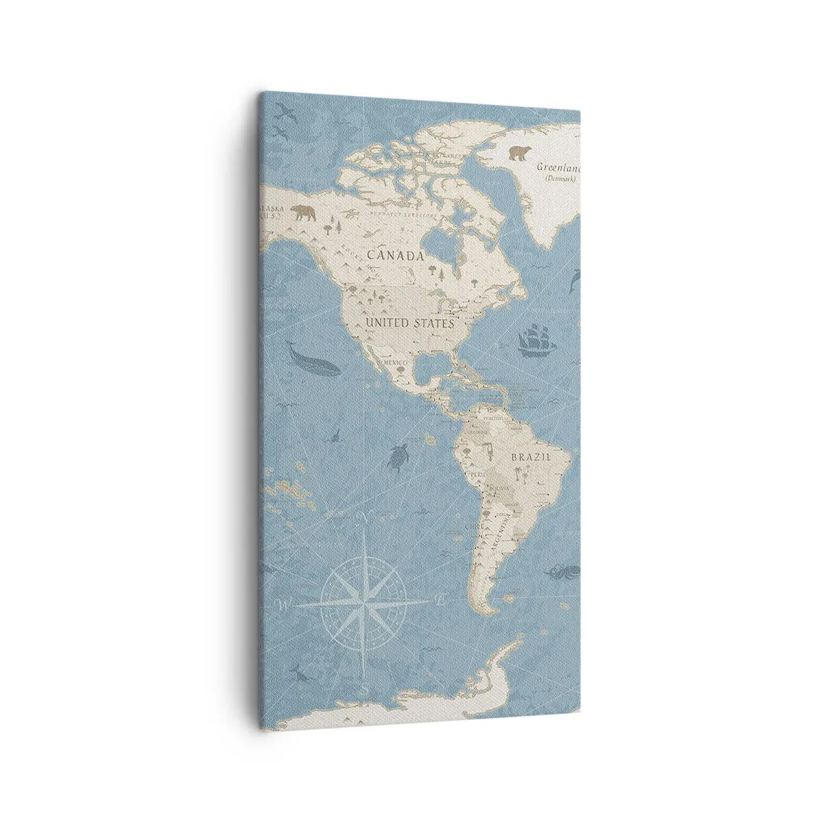 Impression sur toile - Image sur toile - Le monde à porter de main - 45x80 cm