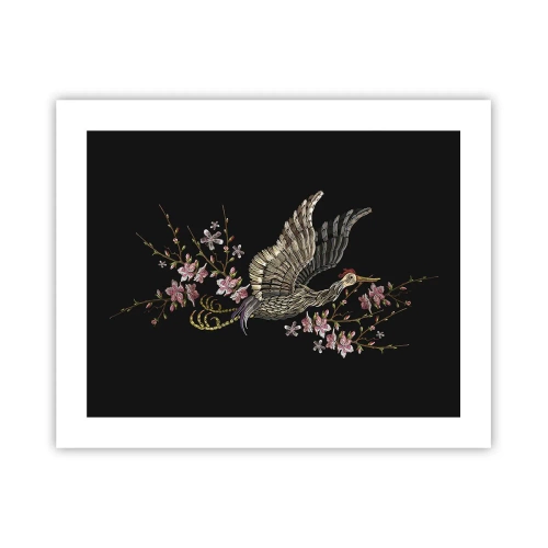 Affiche - Poster - Oiseau brodé exotique - 50x40 cm