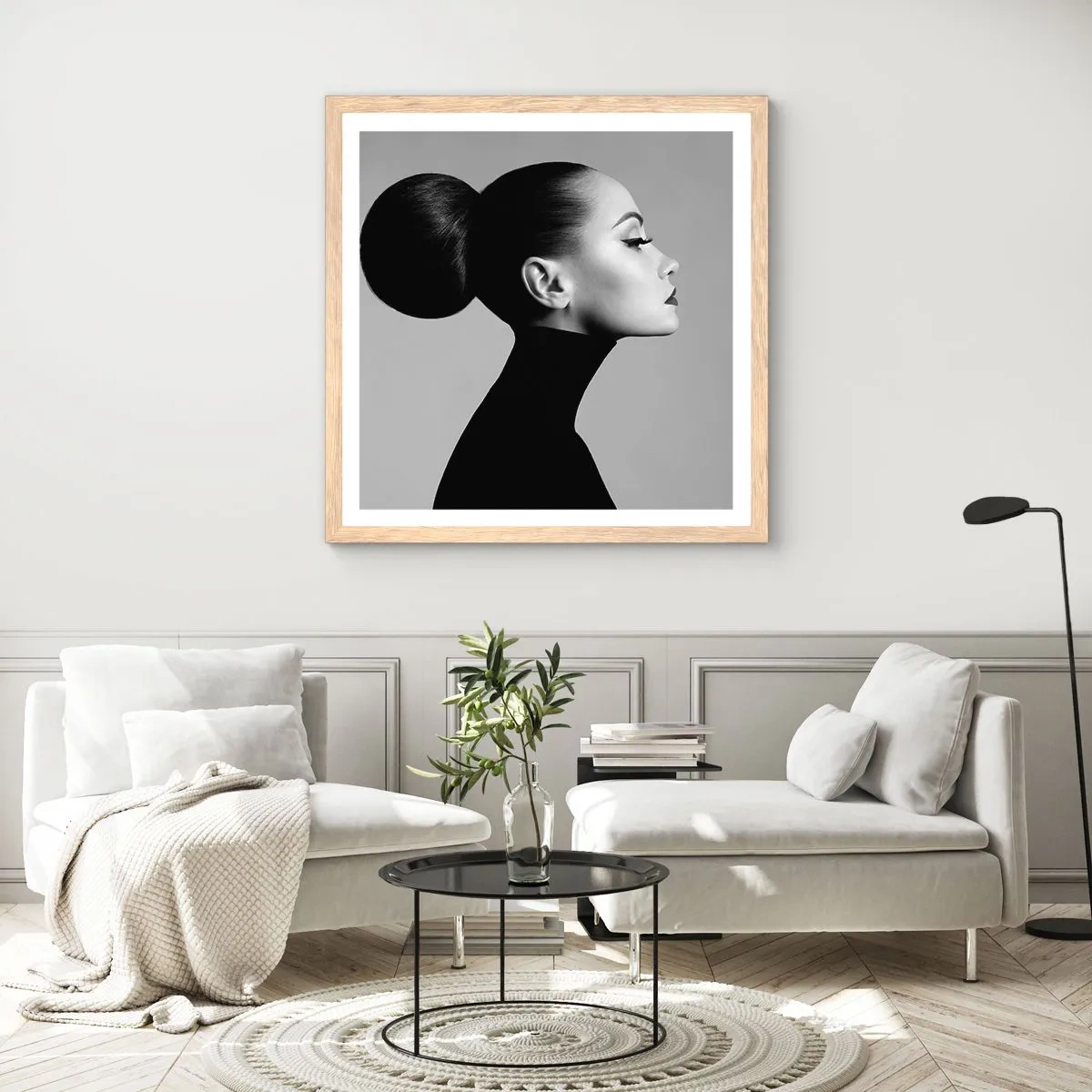 Affiche dans un chêne clair - Poster - Néfertiti moderne - 50x50 cm