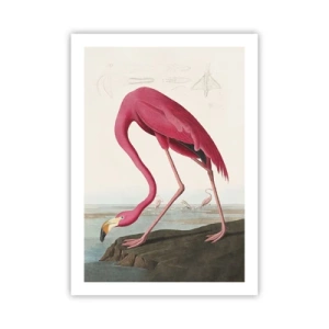 Affiche - Poster - Un flamant rose dans un paysage naturel - 50x70cm - Création étonnante - Décoration murale moderne pour le salon et la chambre ARTTOR