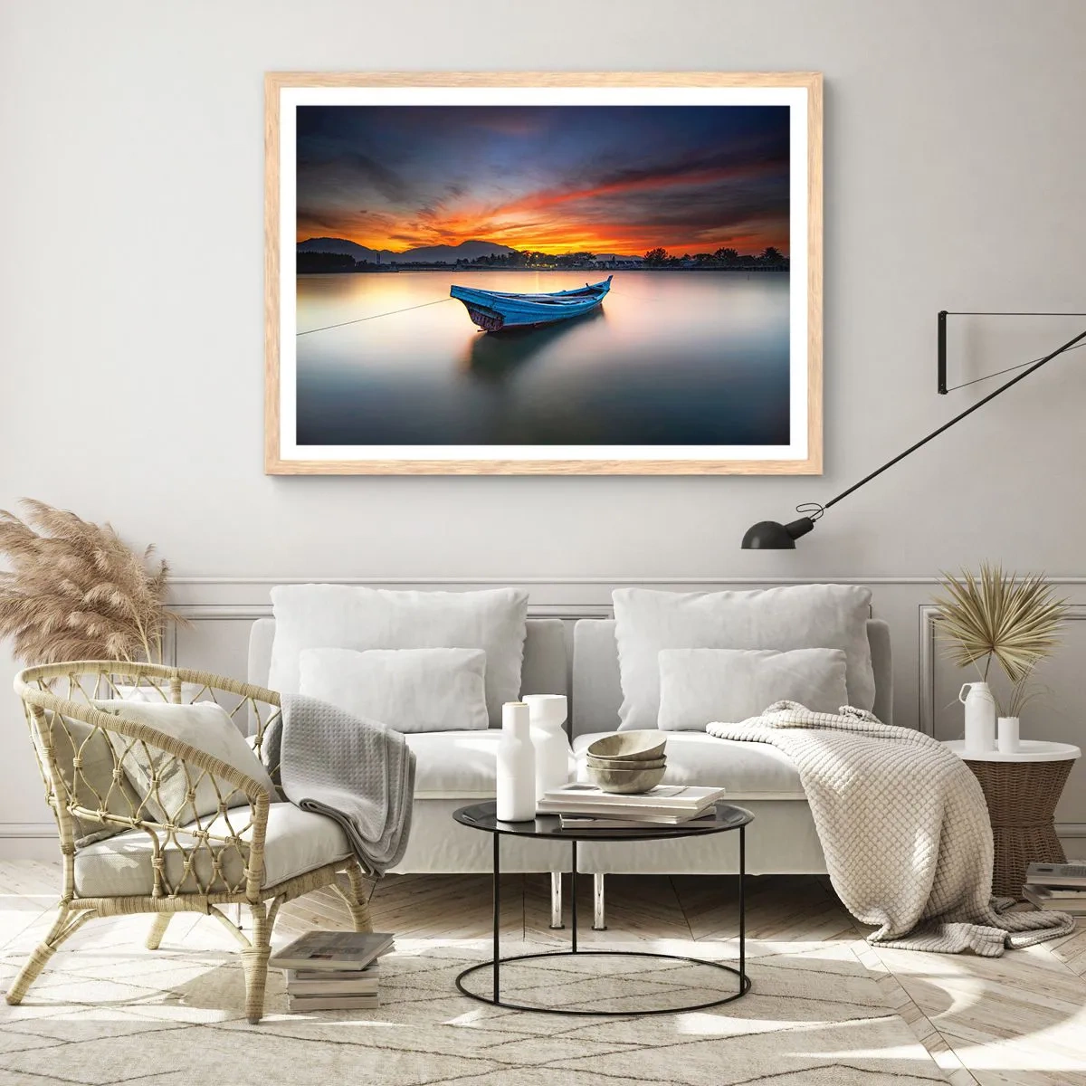 Affiche dans un chêne clair - Poster - Une bonne nuit arrive - 40x30 cm