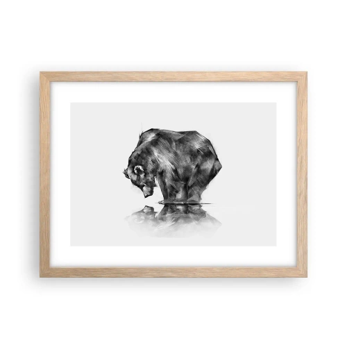 Affiche dans un chêne clair - Poster - Ravi de rencontrer quelqu'un de proche - 40x30 cm