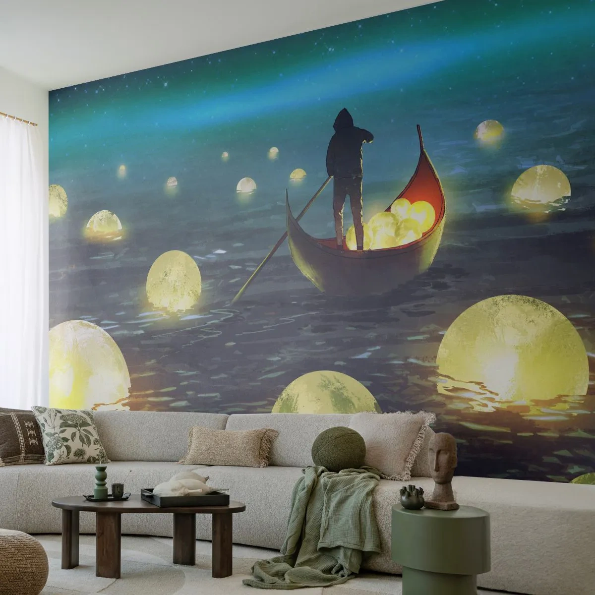 Papier Peint Photo Premium Sand - Des choses dont les philosophes n'ont jamais rêvé - Abstraction, Fantaisie, Bateau - 500x350 cm