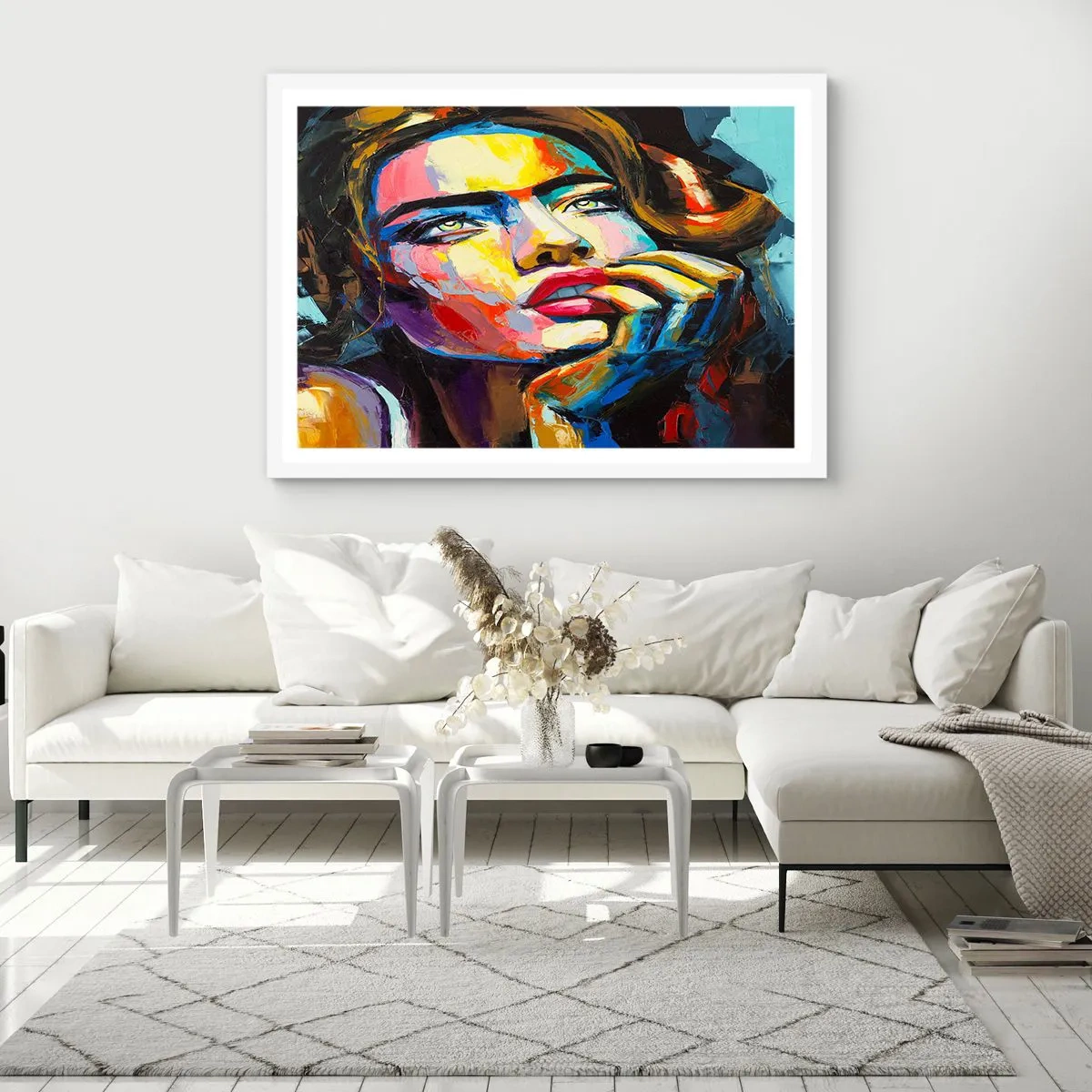 Affiche dans un cadre blanc - Poster - Les rêves volent dans le ciel comme des oiseaux - 50x40 cm