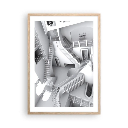 Affiche dans un chêne clair - Poster - Paradoxes spatiaux - 50x70 cm